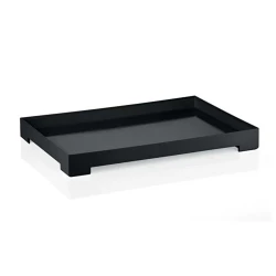 Guzzini Essence Large Tray, Black, Elegant Modern Design, Ideal for Serving Drinks, Appetizers and Snacks, Perfect for Everyday Use and Entertaining