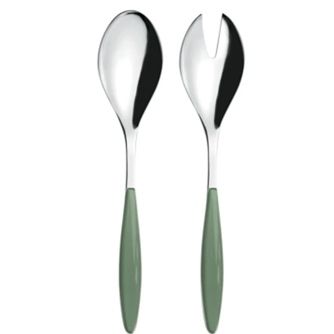Guzzini Feeling Salad Server 25cm, Green, Stainless Steel & Plastic, Elegant Practical Design, Ideal for Serving Salads at Home, Dining and Entertaining - Guzzini