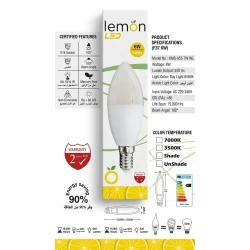 لمبة ليمون LED F37 بقوة 6 واط E27 – إضاءة صفراء دافئة 540 لومن، زاوية 180°، غير قابلة للتعتيم، بدون زئبق وUV وIR، CRI أعلى من 80، عمر 15000 ساعة