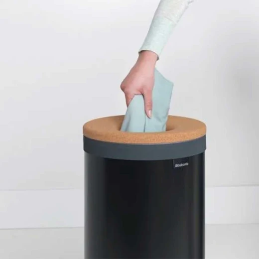 Brabantia 35 Liter Laundry Bin With Cork Lid Matt Black - Brabantia - Image 2