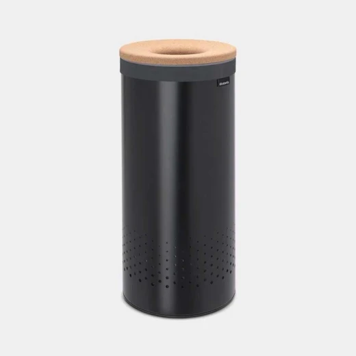 Brabantia 35 Liter Laundry Bin With Cork Lid Matt Black Brabantia 35 Liter Laundry Bin With Cork Lid Matt Black