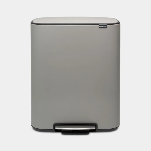 Brabantia Bo Pedal Bin 60 Liter Mineral Concrete Grey Brabantia Bo Pedal Bin 60 Liter Mineral Concrete Grey