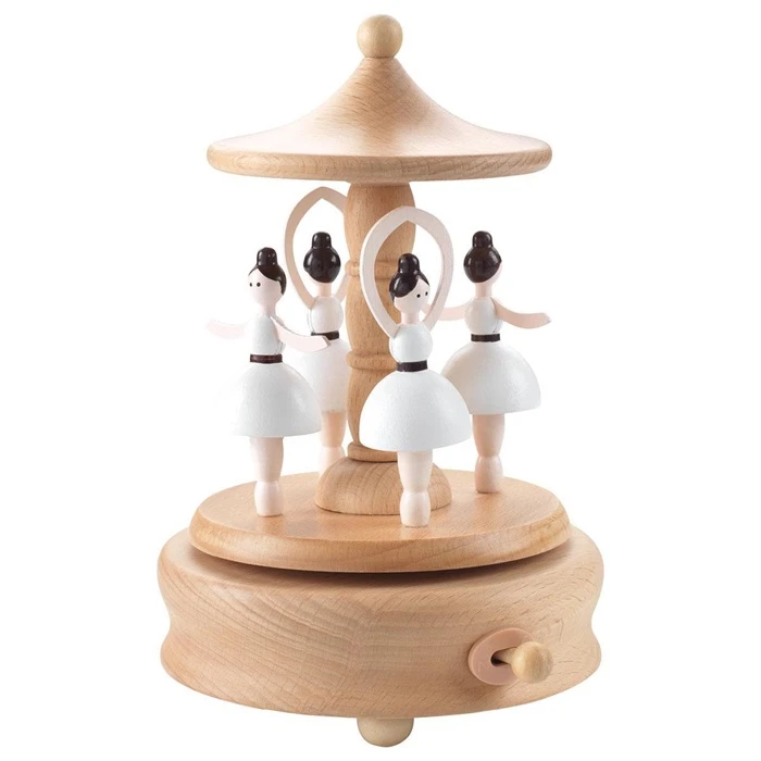 Mascagni Carrillon in Beech Wood, Natural Wood Finish, Elegant Decorative Design with a Warm Wooden Touch, Ideal for Adding a Musical Ambience - Mascagni
