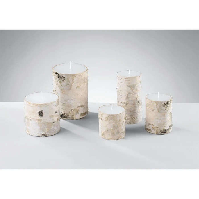 Mascagni Candles From The Bark Line With Birch Bark Coating White / Beige - Mascagni