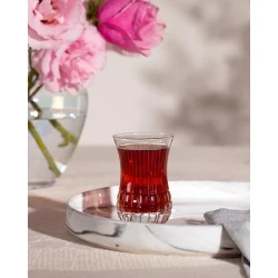 Madame COCO Carol 6-Piece Tea Glass Set, 115ml, Decorative Glass Tea Cups, 6 x 9 x 5cm, Elegant Drinkware for Serving Tea and Hot Beverages