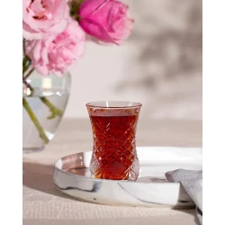 Madame COCO Lucie 6-Piece Tea Glass Set, 115ml, Elegant Glass Tea Cups, 6 x 10 x 5cm, Ideal for Serving Tea and Hot Beverages