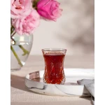 مدام كوكو موند طقم كاسات شاي 6 قطع، سعة 115 مل، كاسات زجاجية أنيقة، مقاس 6 × 10 × 5 سم، مثالية لتقديم الشاي والمشروبات الساخنة - مدام كوكو