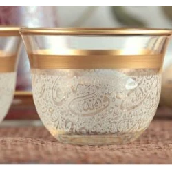 طقم أكواب قهوة عربية ITS زجاجي شفاف من 6 قطع