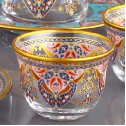 إفلا طقم أكواب قهوة عربية زجاجي 6 قطع شفاف