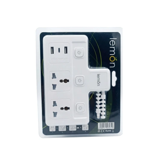 ليمون SL3921-EU وصلة كهربائية متعددة المخارج، 2 مخارج كهربائية و2 USB-A ومنفذ USB-C، بقدرة تصل إلى 2500 واط، تصميم عملي للاستخدام المنزلي والمكتبي ليمون SL3921-EU وصلة كهربائية متعددة المخارج، 2 مخارج كهربائية و2 USB-A ومنفذ USB-C، بقدرة تصل إلى 2500 واط، تصميم عملي للاستخدام المنزلي والمكتبي