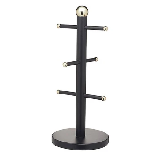 KitchenCraft Mug Tree Black & Brass Finish KitchenCraft Mug Tree Black & Brass Finish