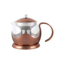 KitchenCraft Le Teapot Copper Teapot 660ml, Elegant Modern Design, Perfect for Serving Tea and Coffee, Stylish Addition to Your Kitchen and Dining Table.