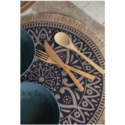 KitchenCraft Hessian Placemat Set of 4Pcs Blue - KitchenCraft - Image 3