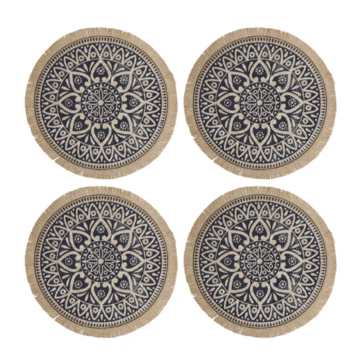 KitchenCraft Hessian Placemat Set of 4Pcs Blue - KitchenCraft - Image 2