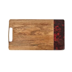 KitchenCraft Art Rectangular Cheese Board with Tortoise Shell Resin Edge