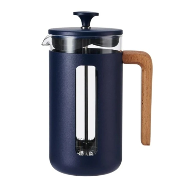KitchenCraft 8 Cup Pisa Cafetiere 1 Liter Navy Blue - KitchenCraft