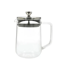 Leaf Glass Teapot 4 Cups with Stainless Steel Infuser - Heat Resistant Glass Tea Maker Pot for Loose Leaf Tea & Herbal Infusions