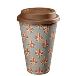 Kuchenprofi French Lily Coffee To Go Mug Brown – Insulated Travel Mug for Hot & Cold Drinks, Stylish & Leak-Proof Design Perfect for Daily Commute