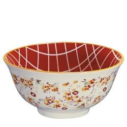 AMICI Ceramic Bowl 15.5cm Floral Pattern – Stylish Flower Printed Bowl for Salads, Soups, and Snacks, Perfect Decorative Touch for Any Dining Table