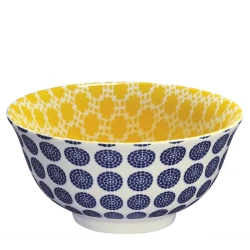 AMICI Ceramic Bowl 15.5cm Dots Pattern – Modern Polka Dot Printed Bowl for Salads, Soups & Snacks, Playful Stylish Addition to Everyday Dining Table