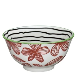 AMICI Ceramic Bowl 15.5cm Floral Pattern – Charming Flower Printed Bowl for Salads, Soups & Snacks, Elegant Decorative Touch for Any Table Setting