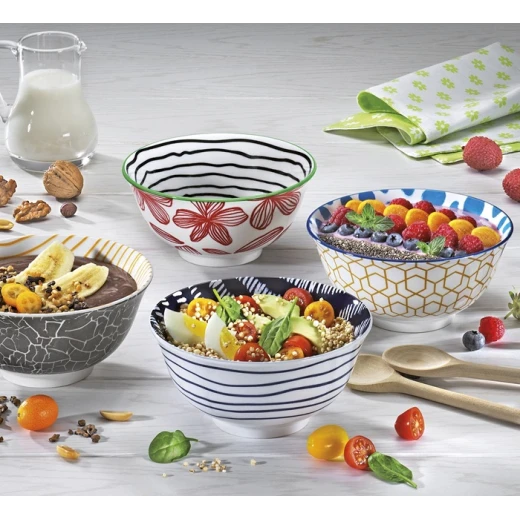 AMICI Ceramic Bowl 15.5cm Floral Pattern – Charming Flower Printed Bowl for Salads, Soups & Snacks, Elegant Decorative Touch for Any Table Setting - Kuchenprofi - Image 2