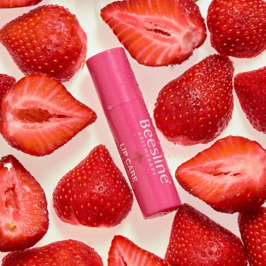 Beesline Shimmery Strawberry Lip Care 4gm Moisturizing Treatment for Dry Lips and Lip Hydration - Beesline - Image 3