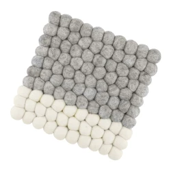 Lana Due Square Coaster 21x21cm Grey – Heat-Resistant Table Mat for Cups & Teapots, Stylish Surface Protector for Everyday Dining & Hosting Table