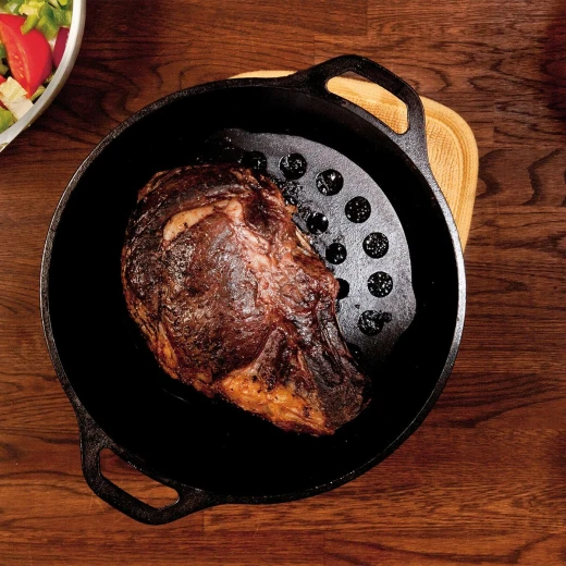 Pre-Seasoned Cast-Iron Meat Rack & Trivet, Heavy-Duty Heat-Resistant Roasting & Steaming Rack for Dutch Ovens, Skillets & Oven Baking - Lodge - Image 2
