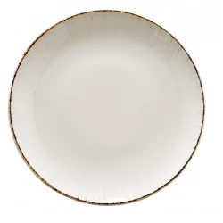 Retro Round Flat Plate 27cm, Vintage Style Dinnerware Serving Dish, Durable & Elegant Ceramic Plate for Main Courses & Everyday Dining