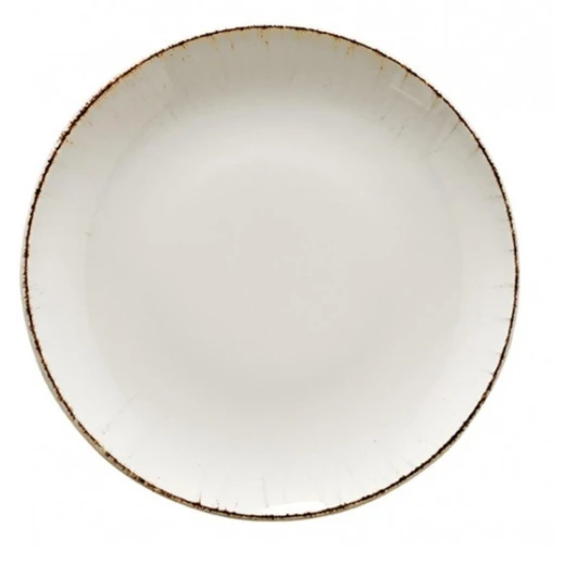 Retro Round Flat Plate 27cm, Vintage Style Dinnerware Serving Dish, Durable & Elegant Ceramic Plate for Main Courses & Everyday Dining