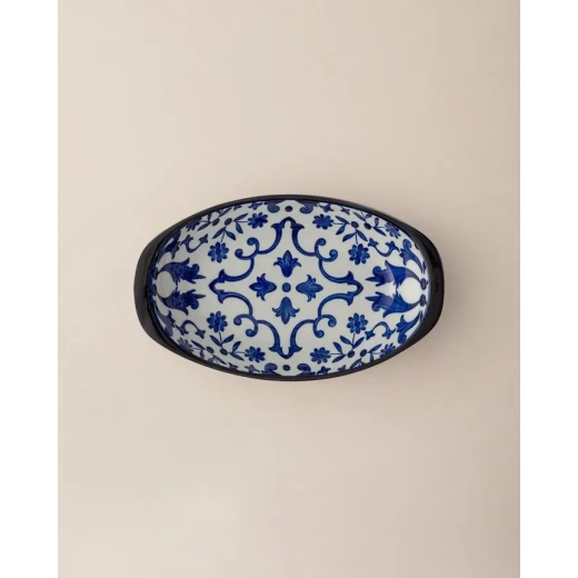 Madame Coco Reve Bleu Ellis Oval Porcelain Plate, Elegant Serving Dish for Appetizers, Desserts and Snacks, Size 19 × 10.3 × 2.7 cm - Madame COCO - Image 3