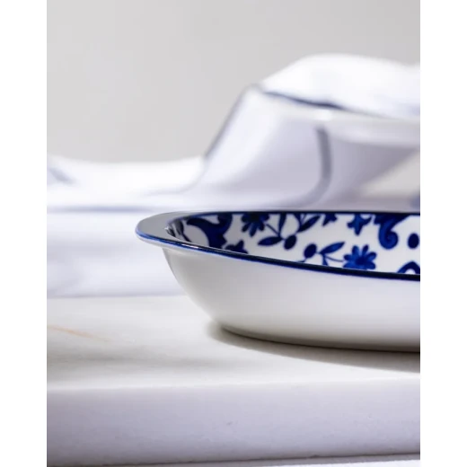 Madame Coco Reve Bleu Ellis Oval Porcelain Plate, Elegant Serving Dish for Appetizers, Desserts and Snacks, Size 19 × 10.3 × 2.7 cm - Madame COCO - Image 5