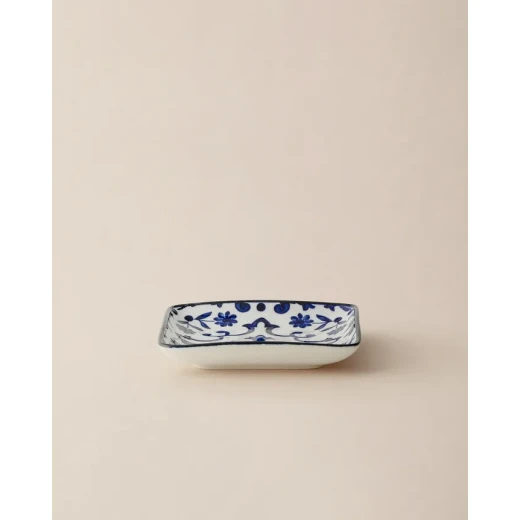Madame Coco Reve Bleu Ellis Square Porcelain Plate, Elegant Modern Serving Dish for Appetizers, Desserts and Snacks, Size 17.6 × 13.5 × 3.8 cm - Madame COCO - Image 3