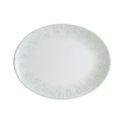 IRIS Porcelain Oval Plate 25x19cm, Elegant Serving Platter Tray Dish for Appetizers & Main Courses, Scratch-Resistant Tableware