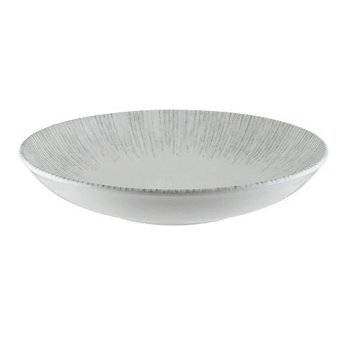 IRIS Porcelain Deep Plate 25cm, Elegant Large Serving Dish Bowl for Soups, Pasta & Salads, Scratch-Resistant Everyday Tableware - Bonna