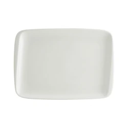Bonna IRIS White Porcelain Rectangular Plate 23x16cm, Elegant Serving Platter Tray Dish for Appetizers, Scratch-Resistant Tableware