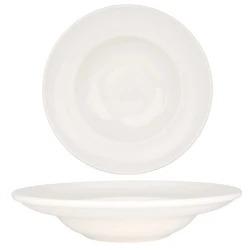 IRIS White Porcelain Pasta Plate 27cm, Elegant Deep Serving Dish Bowl for Pasta, Soups & Salads, Scratch-Resistant Everyday Tableware
