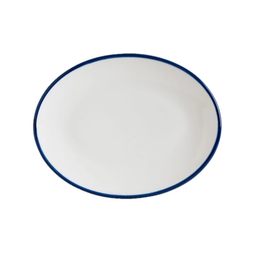 Linea Blue Porcelain Oval Dish 36x28cm, Elegant Large Oval Serving Platter Tray, Scratch-Resistant Everyday Hospitality Tableware Linea Blue Porcelain Oval Dish 36x28cm, Elegant Large Oval Serving Platter Tray, Scratch-Resistant Everyday Hospitality Tableware