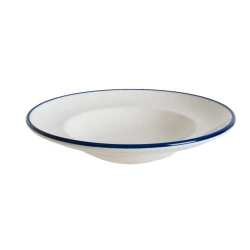 Linea Blue Porcelain Pasta Plate 27cm, Elegant Deep Serving Dish Bowl for Pasta, Soups & Salads, Scratch-Resistant Everyday Tableware