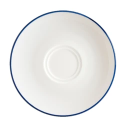 Linea Blue Porcelain Saucer 16cm, Elegant Small Round Dish Plate for Coffee & Tea Cups, Scratch-Resistant Everyday Hospitality Tableware