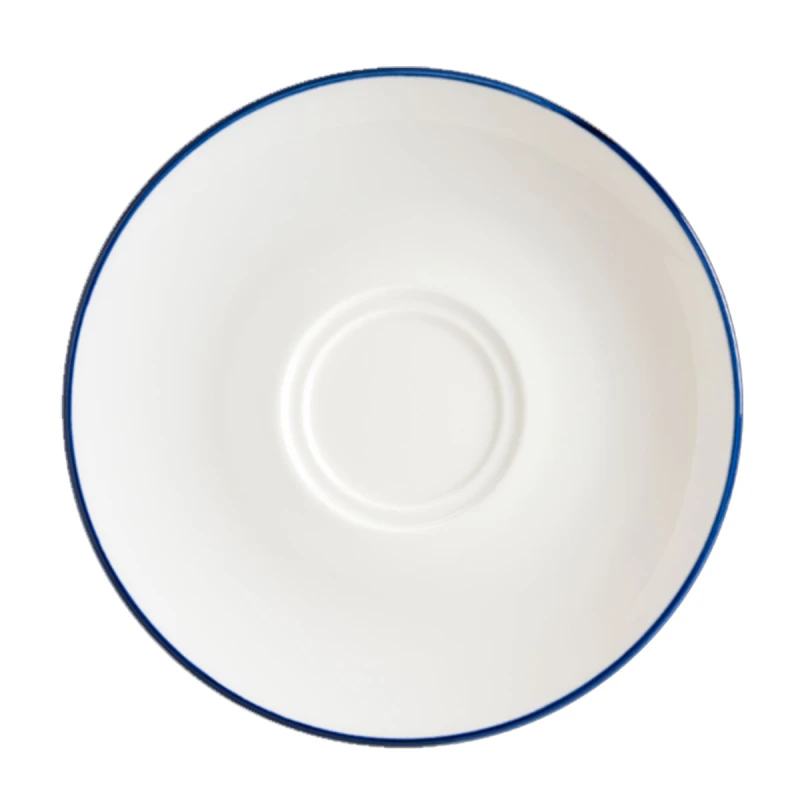 Linea Blue Porcelain Saucer 16cm, Elegant Small Round Dish Plate for Coffee & Tea Cups, Scratch-Resistant Everyday Hospitality Tableware - Bonna