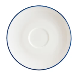 Linea Blue Porcelain Saucer 12cm, Elegant Small Round Dish Plate for Espresso & Coffee Cups, Scratch-Resistant Everyday Tableware