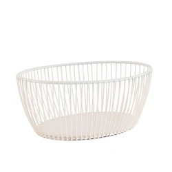 Svart Serving Basket 20x15cm H 8cm White, Elegant Rectangular Wire Bread & Fruit Dish Tray, Durable Everyday Hospitality Tableware