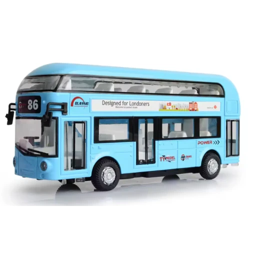 Luxury Double Decker Metal Bus Toy for Kids, Blue, 7.5 Inch, Interactive Bus with Music and Lights, Fun and Stylish Toy for Boys and Girls Luxury Double Decker Metal Bus Toy for Kids, Blue, 7.5 Inch, Interactive Bus with Music and Lights, Fun and Stylish Toy for Boys and Girls