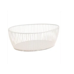 APS Svart Serving Basket 24x19cm H 8cm White, Elegant Rectangular Wire Bread & Fruit Dish Tray, Durable Everyday Hospitality Tableware