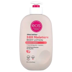eos Shea Better Body Lotion Coconut Waters, Deep Hydration Body Moisturizer for Soft, Smooth Skin, Creamy Daily Care Formula, 16 fl oz