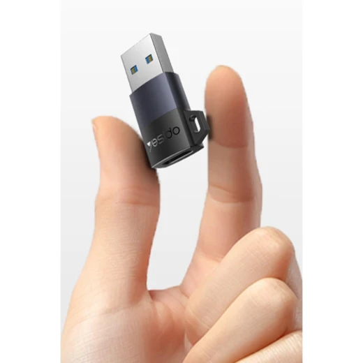 يسيدو GS34 محول USB إلى تايب-سي 480 ميجابت في الثانية بيانات وشحن سريع 18 واط OTG أسود - يسيدو - Image 2