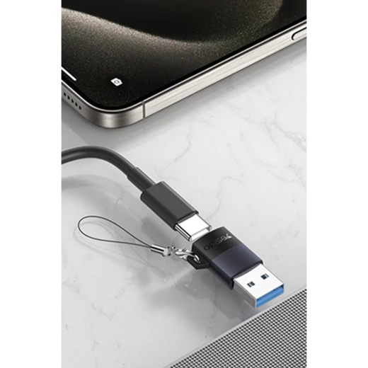 يسيدو GS34 محول USB إلى تايب-سي 480 ميجابت في الثانية بيانات وشحن سريع 18 واط OTG أسود - يسيدو - Image 5