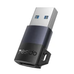 يسيدو GS34 محول USB إلى تايب-سي 480 ميجابت في الثانية بيانات وشحن سريع 18 واط OTG أسود - يسيدو